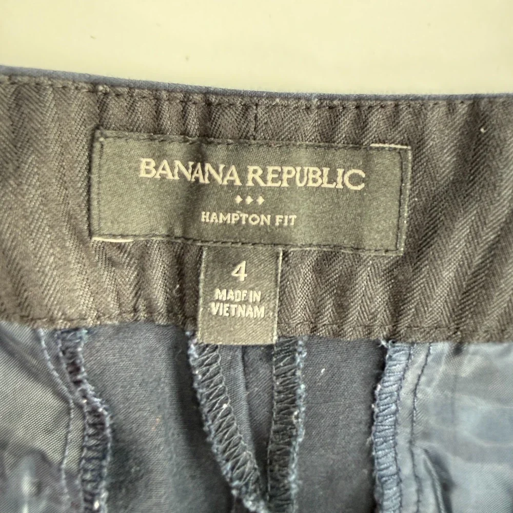 BANANA REPUBLIC Hampton Fit Straight Crop Pant‎ Womens 4 (29x25) Blue Stretch